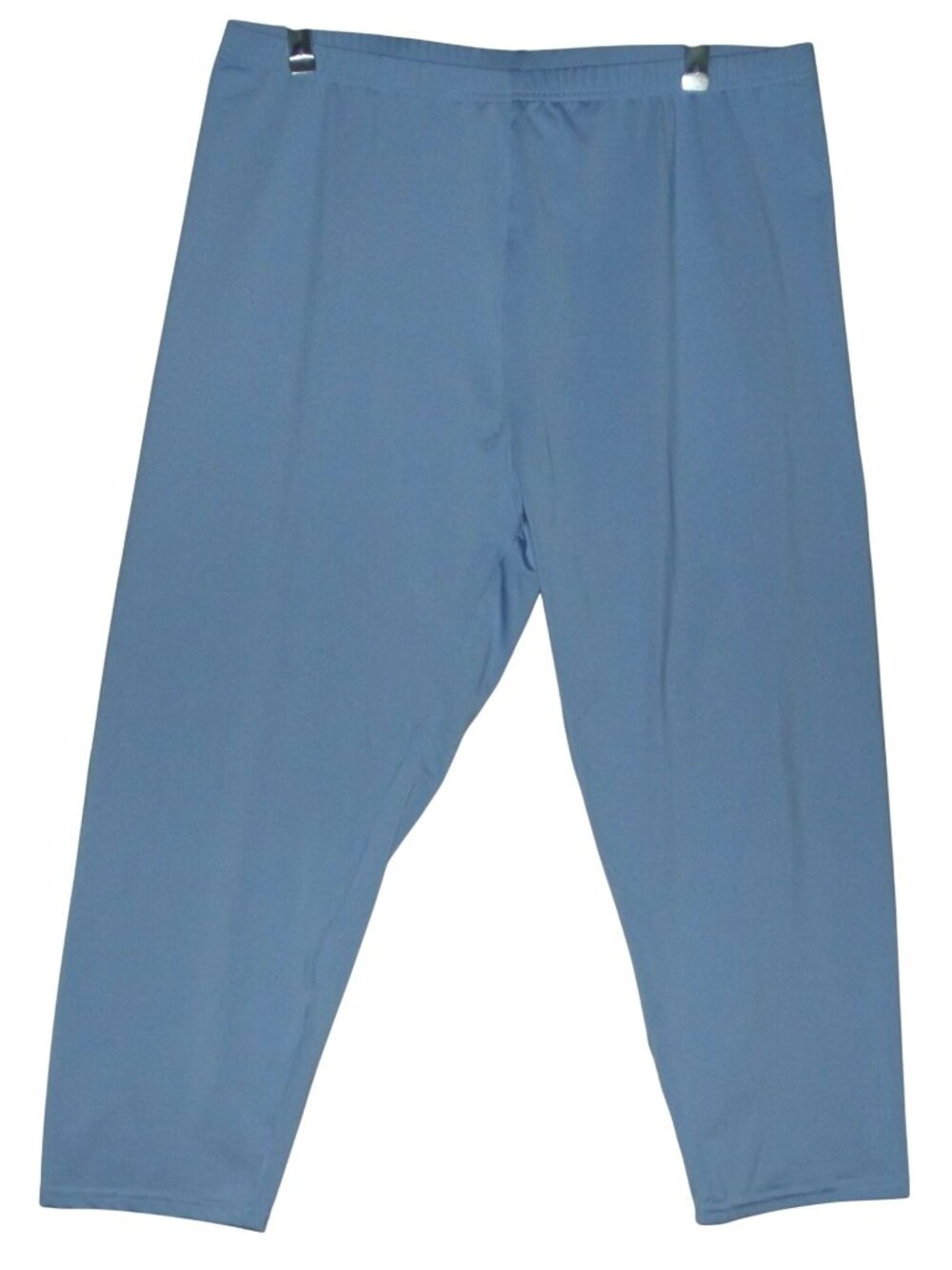 Capri Leggings Womens 1XL x 20" Blue Crop Pants Pull-On polyester spandex 1X